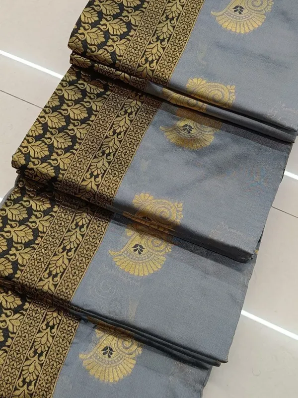 Grey_Embellished_Banarasi_Jacquard_Saree_(Grey)